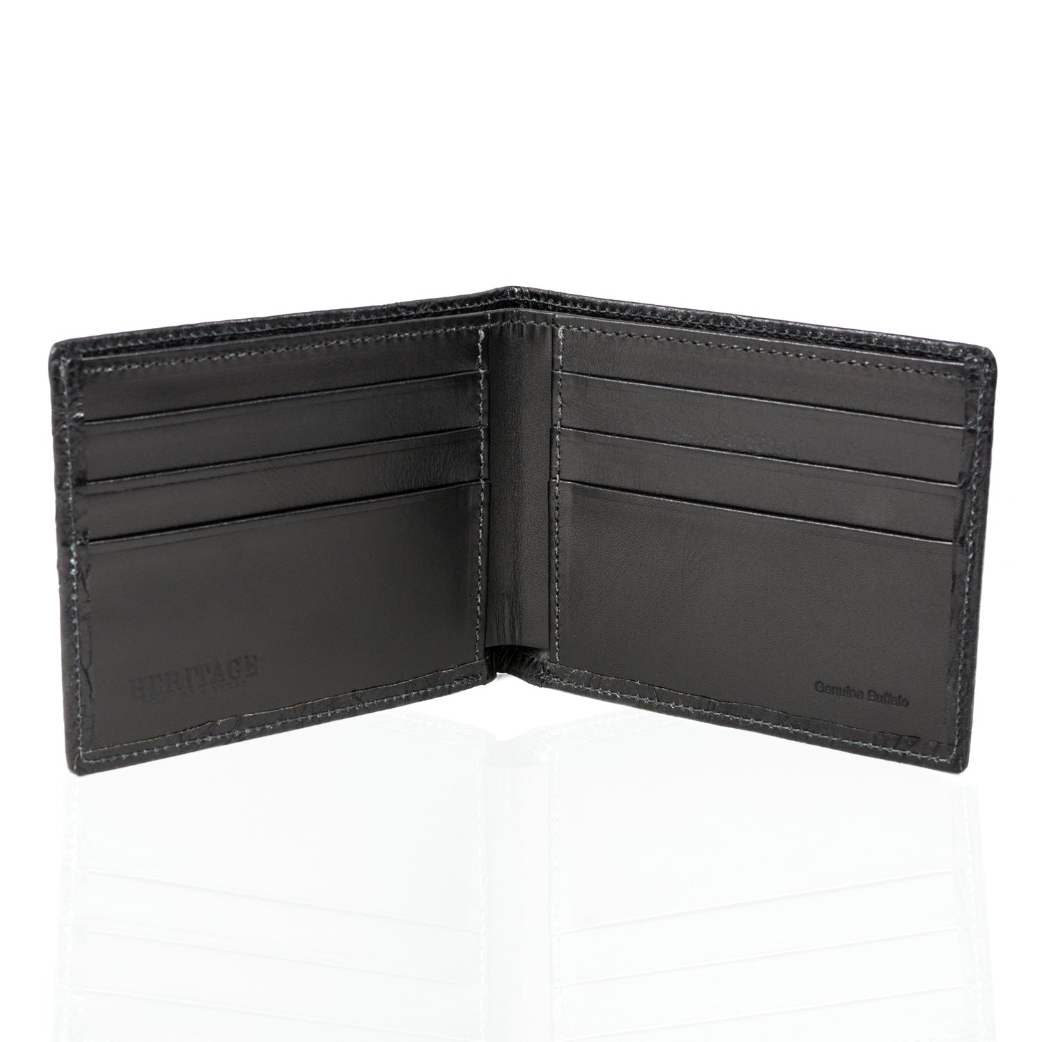 Personalised Black Buffalo Leather Credit Card Holder | hardtofind.