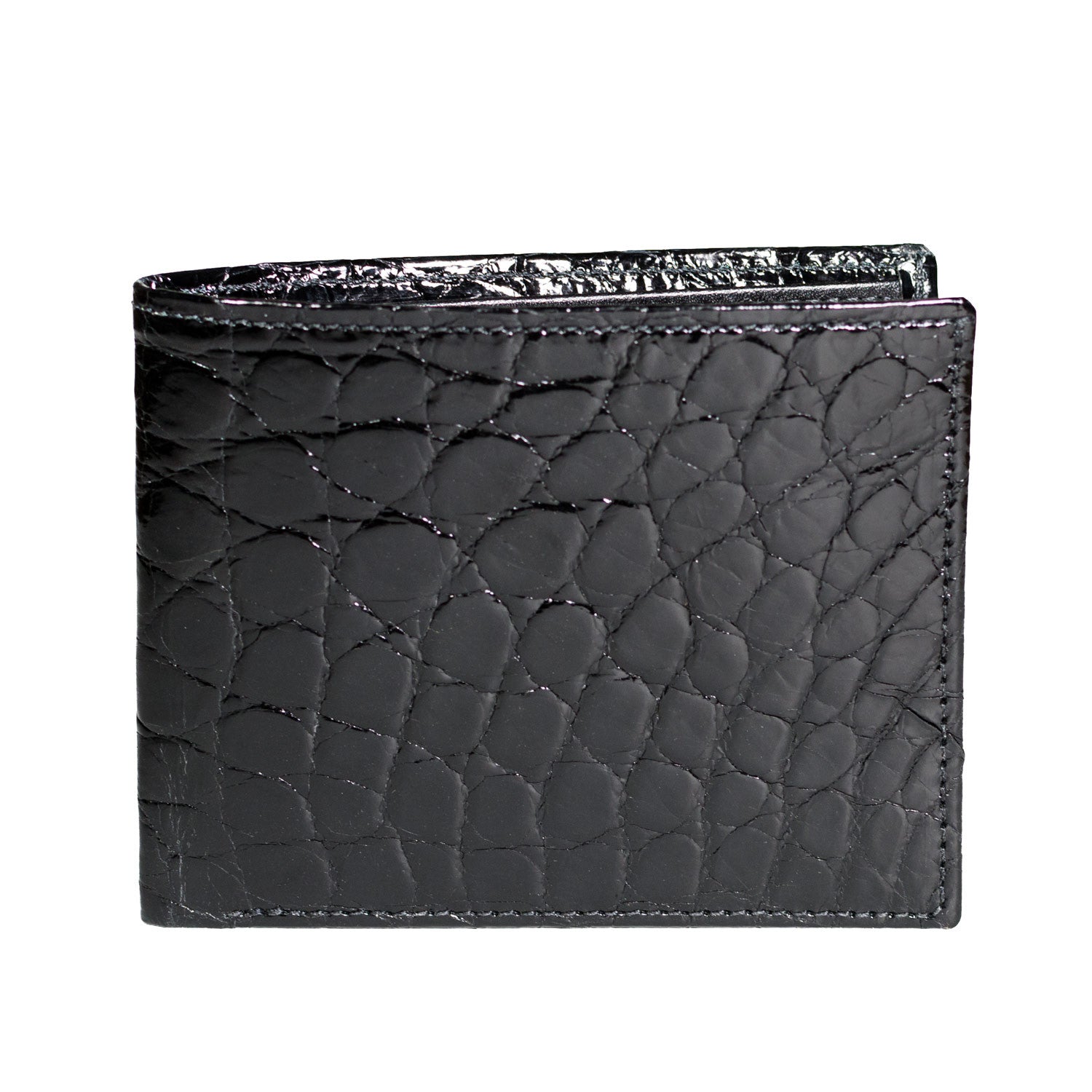 Black matt crocodile International wallet, Lingot line